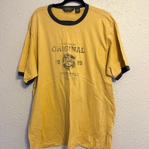 EDDIE BAUER Men’s Yellow and Navy Ringer Tee